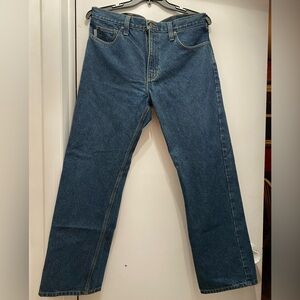 Carhartt Men's Straight Jeans in Dark Blue Denim